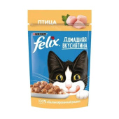 FELIX Домашняя Вкуснятина пауч для кошек Птица, 75г 