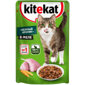 Kitekat влажный корм для кошек, кролик в желе, 85 г