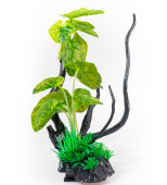 BARBUS Коряга с растениями 25*24*24 см DECOR 203