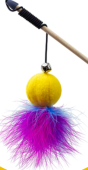 Белый друг Дразнилка для кошек "Мячик с перьями"