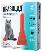 Apicenna Празицид-Комплекс НЕО капли для кошек от 4 до 8 кг, 1 пип. 0,8 мл  Apicenna Празицид-Комплекс НЕО капли для кошек от 4 до 8 кг, 1 пип. 0,8 мл
