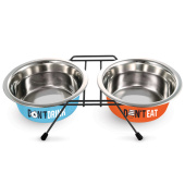Triol Миска металлическая на подставке "Water&Food", 2*2,8 л