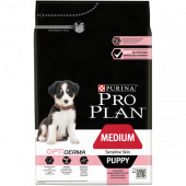 Pro Plan сухой корм для щенков средних пород с чувствительной кожей с комплексом OPTIDERMA® с лососем и рисом