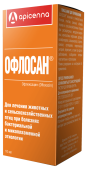 Apicenna ОФЛОСАН для лечения животных, включая сельскохозяйственных птиц, при болезнях бактериальной и микоплазменной этиологии