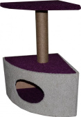 Дружок Домик-когтеточка для кошек, с полкой, 005М, 40*40*70 см