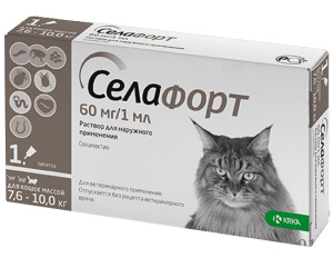 КRКА Селафорт для кошек 7,6-10 кг, 1*60 мг/1 мл