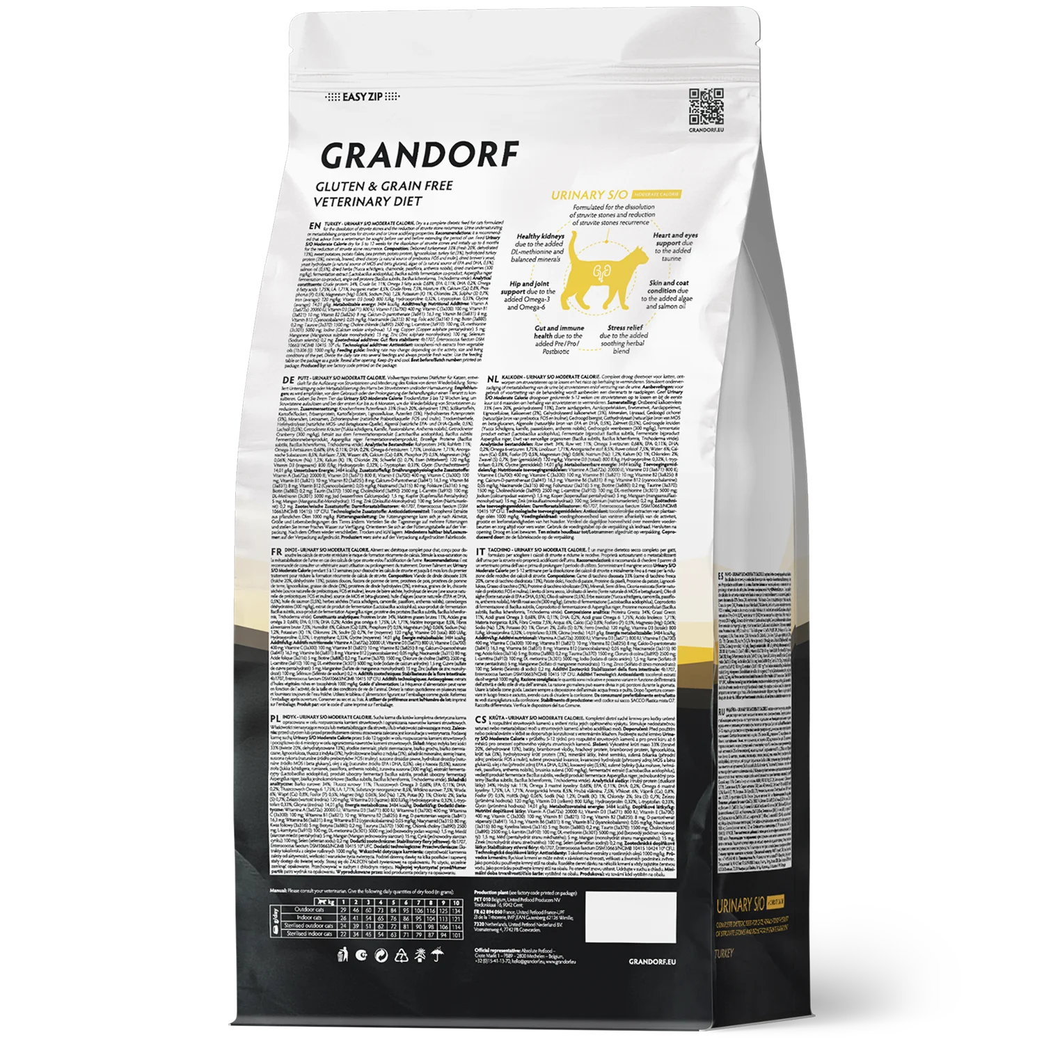GRANDORF VETERINARY DIET Cat URINARY S/O MODERATE CALORIE диетический корм для кошек склонных к набору веса, при мочекаменной болезни