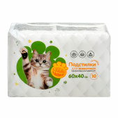 Доброзверики Super Подстилки впитывающие одноразовые с бумагой тиссью и суперабсорбентом 60*40, 10 шт.