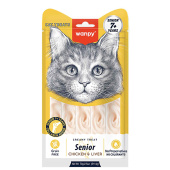 Wanpy Cat для пожилых кошек «нежное пюре» из курицы и куриной печени 70 г