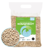 КОМФИКОТ  Наполнитель древесный впитывающий, крупные гранулы, 21 л