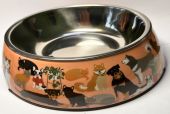  Миска одинарная металлическая с рисунком (81-M)