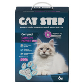 Cat Step Compact Carbon Power Plus, наполнитель комкующийся минеральный, 6 л