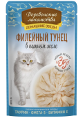 Деревенские лакомства Пауч для кошек Филейный тунец в нежном желе, 70 г