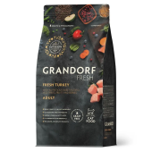 GRANDORF FRESH Cat Adult Беззерновой корм для особо аллергичных кошек с чувствительным пищеварением. Свежее мясо индейки с бататом, 