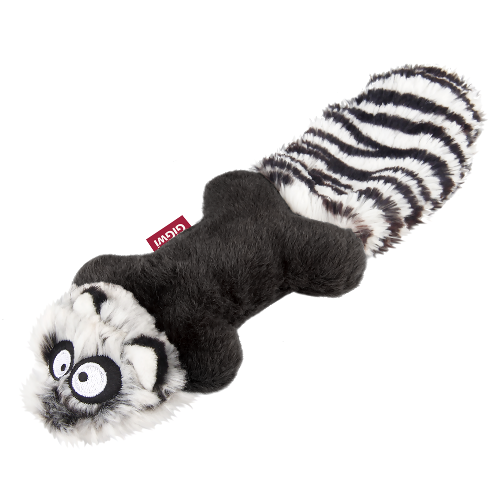 GiGwi Игрушка для собак Енот с пищалками 26см, серия PLUSH FRIENDZ