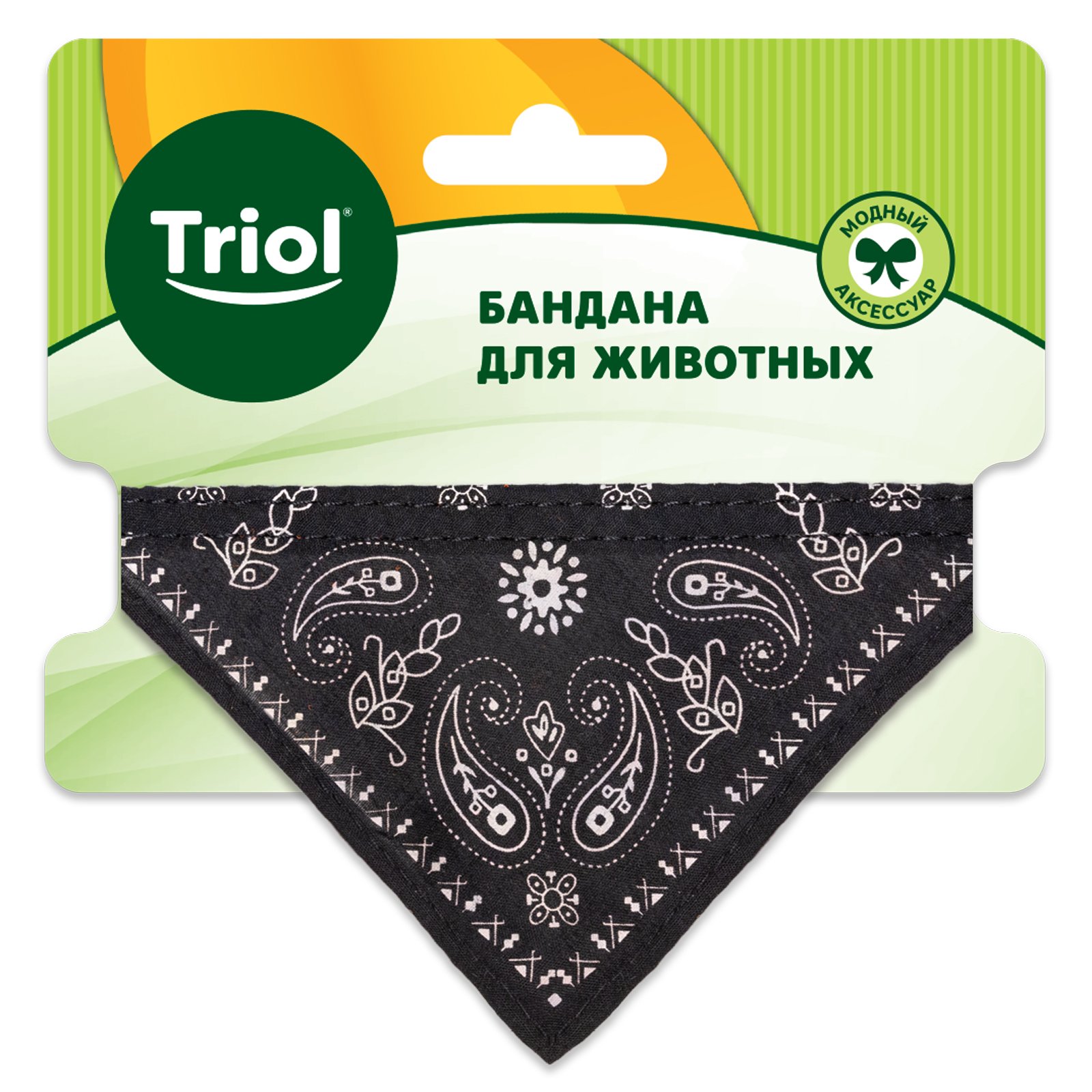 Triol Ошейник из искусственной кожи "Бандана" XS, черный, 10*310мм
