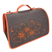 Догман Сумка-переноска Лира №4, коричневый лилии, 48*29*29 см