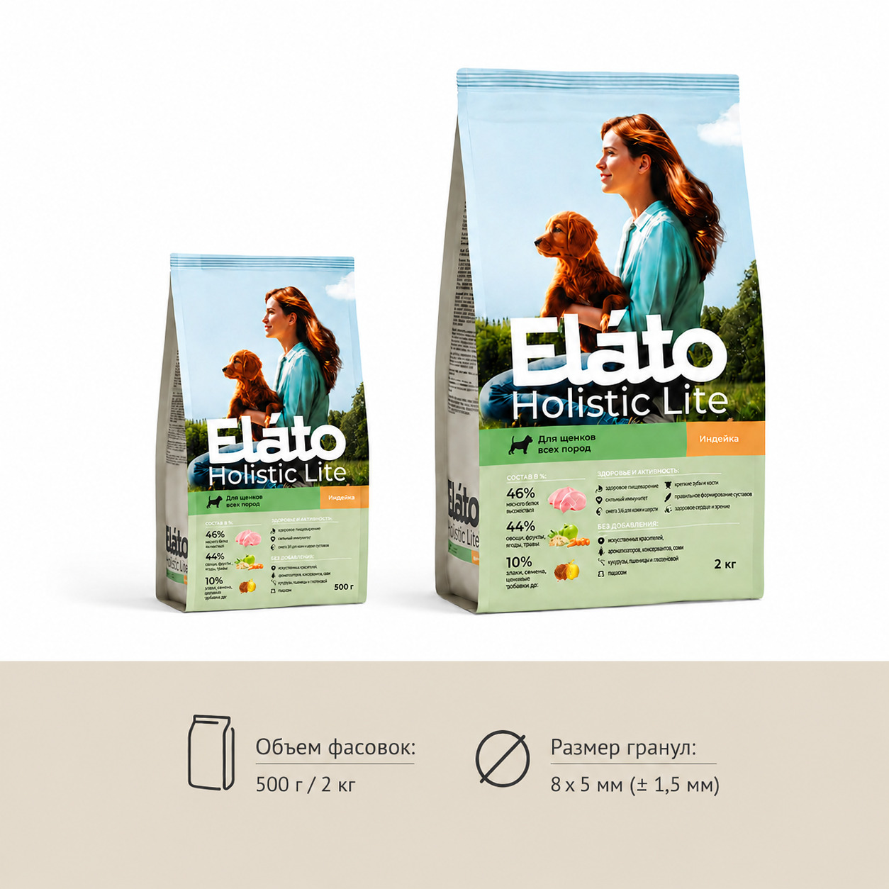 Elato Holistic Lite Puppy All Breeds Turkey для щенков всех пород с курицей и индейкой