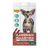 Мнямс лакомые палочки для кошек с говядина и печень,