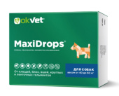 Агроветзащита Оквет MaxiDrops д/собак весом от 40 до 60кг от клещей, блох, вшей, круглых и ленточных гельминтов
