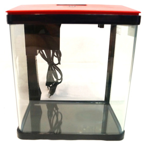 PRIME Аквариум, красно-черный, с LED светильником и фильтром, 7 л, 22,5х15,5х24,5 см