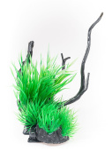 BARBUS Коряга с растениями 25*24*24 см DECOR 204
