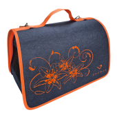 Догман Сумка-переноска Лира №4, синий лилии, 48*29*29 см