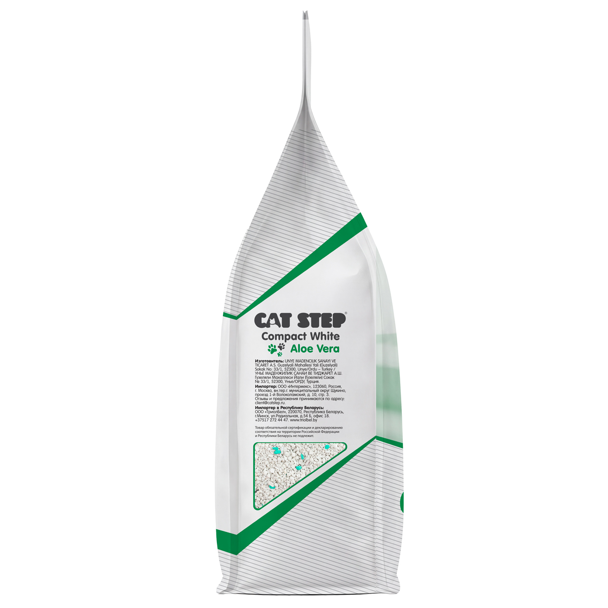 Cat Step Наполнитель комкующийся минеральный Compact White Aloe Vera, 5 л