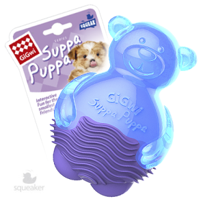 GiGwi Игрушка для собак Мишка с пищалкой,синий 9 см