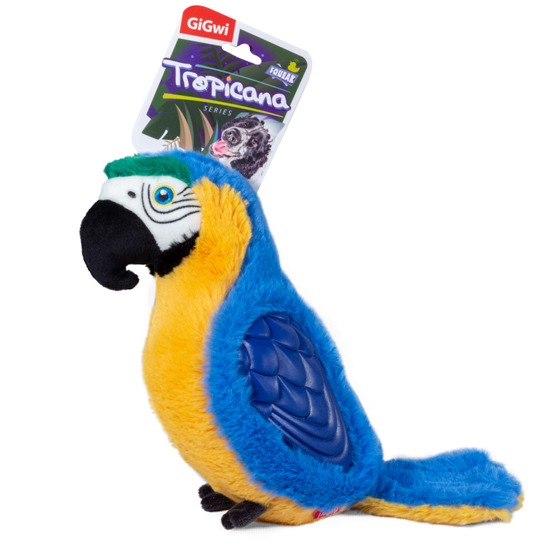 GiGwi Игрушка для собак Попугай с пищалкой большой 38см, серия TROPICANA SERIES