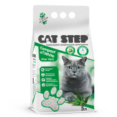 Cat Step Compact White Aloe Vera, наполнитель комкующийся минеральный, 5 л