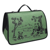 Догман Сумка-переноска Лира №2, панда зеленый, 40*25*24 см