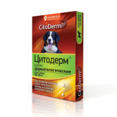 Citoderm Капли дерматологические, для улучшения кожи и шерсти, для собак от 30 до 60 кг, 4 тюбика-пипетки по 6 мл