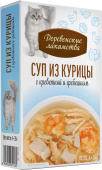 Деревенские лакомства Суп из тунца с креветками и гребешком 4x35г