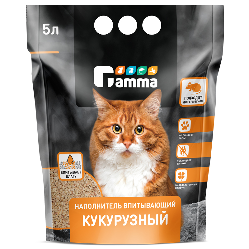 Gamma Наполнитель впитывающий кукурузный , 5 л