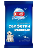 Cliny Cалфетки влажные, для собак и кошек, 10 шт.