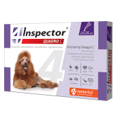 Inspector Quadro Капли от внешних и внутренних паразитов для собак 10-25 кг, 1 пипетка