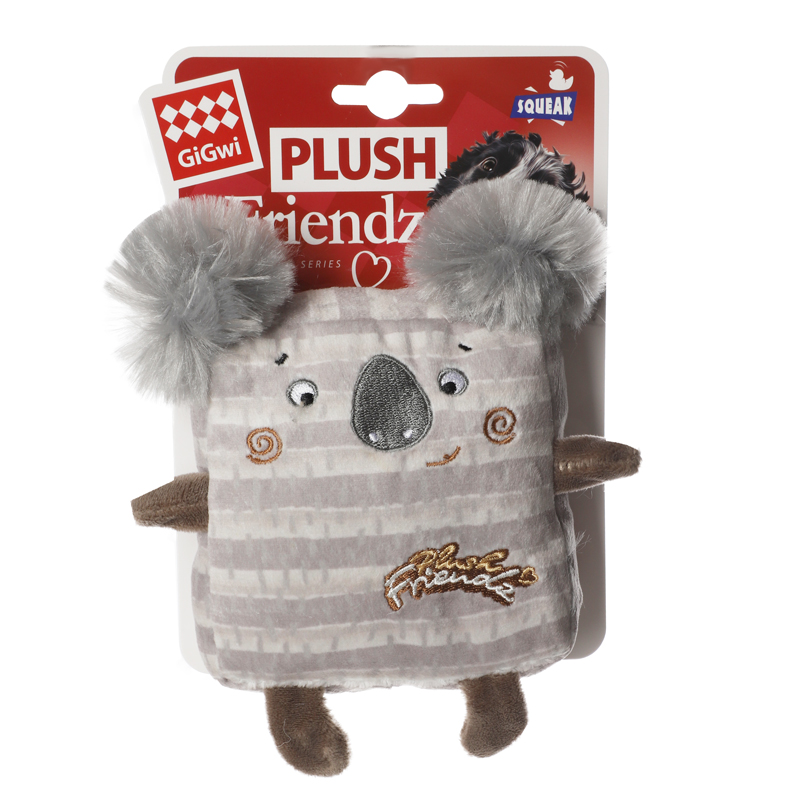 GiGwi Игрушка для собак Коала с пищалкой 16см, серия PLUSH FRIENDZ