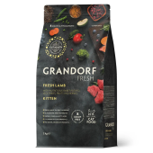 GRANDORF FRESH Cat Lamb KITTEN  Беззерновой корм для котят от 3 недель, беременных и кормящих кошек. Свежее мясо ягненка с бататом, 