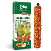 Triol Лакомство для мелких и средних попугаев с мёдом и яйцом (уп. 3 шт), 80г, Standard