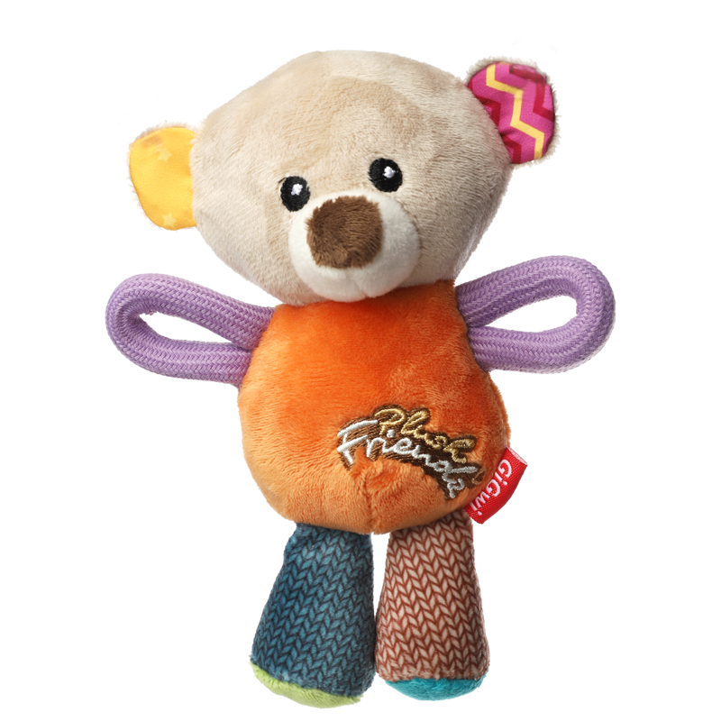 GiGwi Игрушка для собак Мишка с пищалками 17см, серия PLUSH FRIENDZ