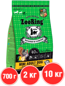 ZOORING MINI ADULT DOG Сухой корм для взрослых собак мини пород Индейка и рис с грушей с глюкозамином и хондроитином, 