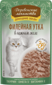 Деревенские лакомства Пауч для кошек Филейная утка в нежном желе, 70 г