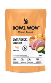 BOWL WOW Влажный корм для кошек с чувствительным пищеварением: цыпленок, овощи, 85 г