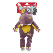 GiGwi Игрушка для собак Бегемот с верёвкой и пищалкой 34см, серия PLUSH FRIENDZ