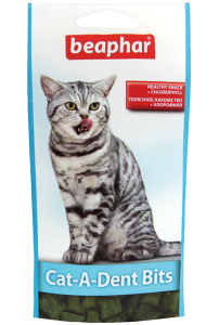 Beaphar Cat-A-Dent Bits Подушечки для чистки зубов кошек, 35 г