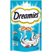 Dreamies Лакомство для кошек подушечки с Лососем, 
