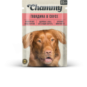 Chammy Влажный корм для собак, говядина, кусочки в соусе, 85 г