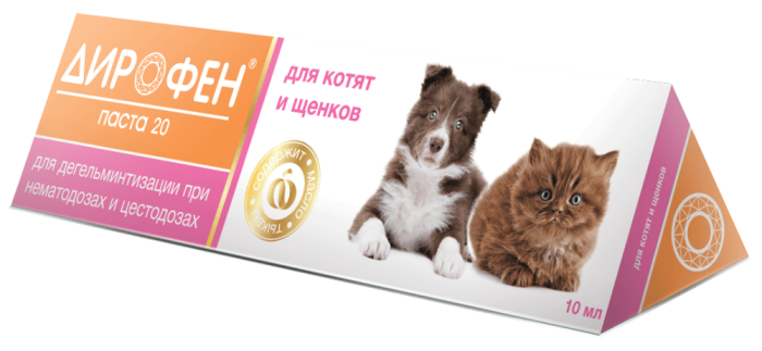 Apicenna Дирофен паста против гельминтов для котят и щенков, 1 мл на 3 кг, 10 мл