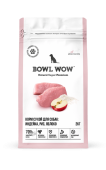 BOWL WOW Корм сухой для собак средних пород с индейкой, рисом и добавлением яблока, 2 кг